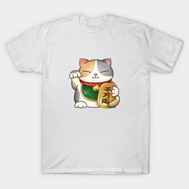 Calico Maneki Neko T-Shirt by Takeda_Art